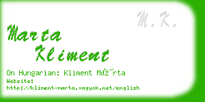 marta kliment business card